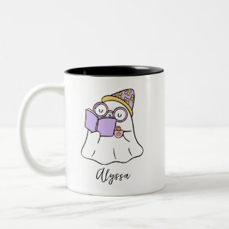 Retro Süße Halloween-Geist-Tasse mit anpassbarem N Zweifarbige Tasse