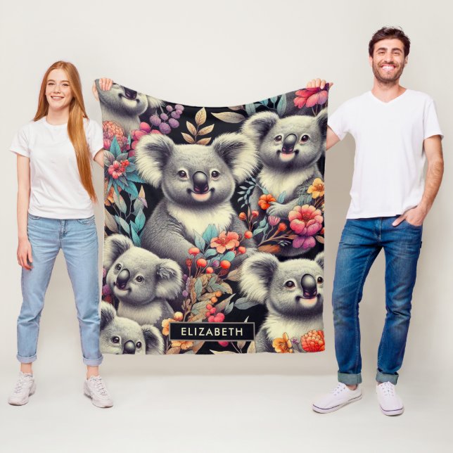 Retro süße Koala-Malerei Fleecedecke (Beispiel)