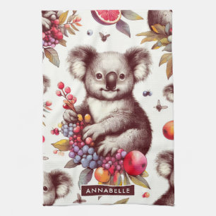 Retro süße Koala-Malerei nahtlos Geschirrtuch