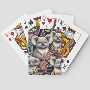 Retro süße Koala-Malerei Spielkarten