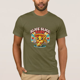 Retro Süße Pizza-Shirt – Slice Slice Baby Lustiges T-Shirt