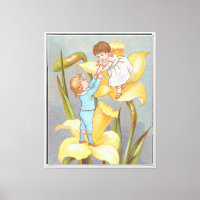 Retro Süße Valentinstag, Kinder und Narzissen