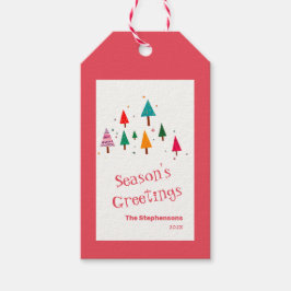 Retro Süße Weihnachtsbäume Geschenk-Anhänger Geschenkanhänger