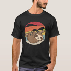 Retro Süßer Faultier Besitzer Faules Faultier Tier T-Shirt