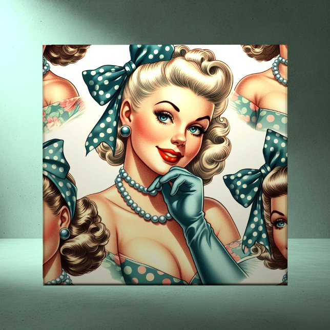 Retro Süßer Klassischer Pin-Up Fliese (Von Creator hochgeladen)