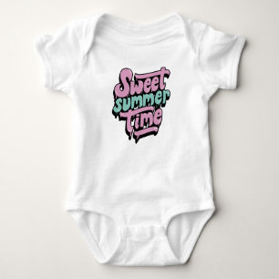 Retro Süßer Sommer Zeit Baby Strampler