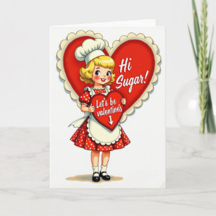 Retro Süßherz Valentinstagskarte Karte