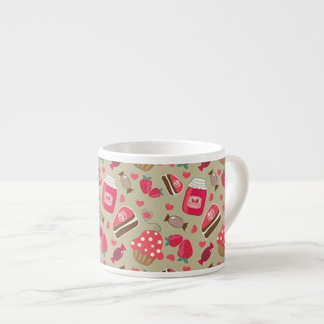 Retro Süßigkeiten Espressotasse (Vorderseite Rechts)