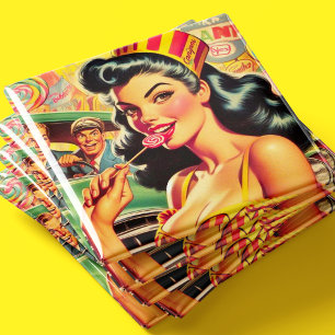 Retro-Süßigkeiten Mädchen Magnet