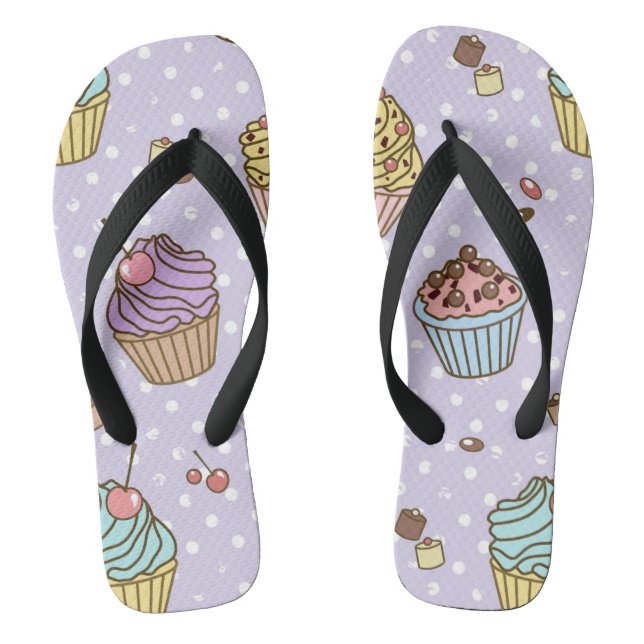 Retro-Süßigkeiten-Muster Flip Flops (Fußbett)
