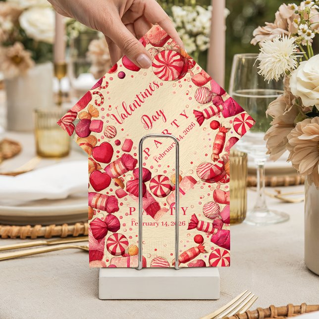 Retro-Süßigkeiten Valentinsfeier Serviette (Von Creator hochgeladen)