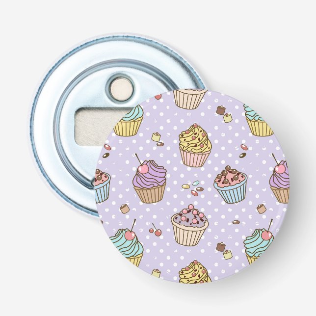 Retro Süßigkeitens-Muster Flaschenöffner (Vorderseite)