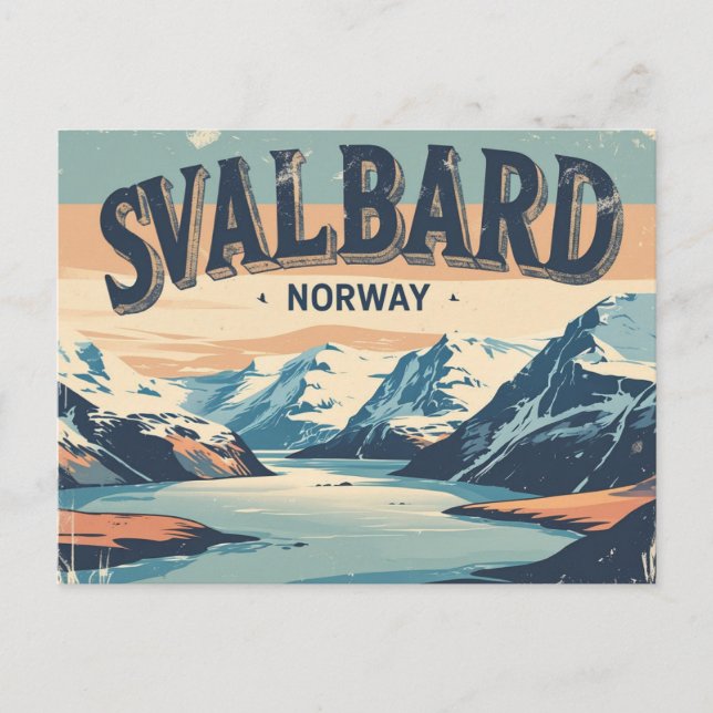 Retro Svalbard Postkarte (Vorderseite)