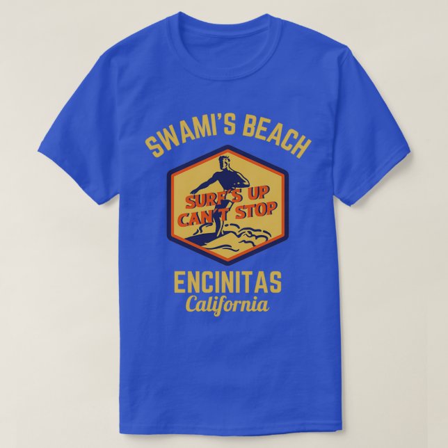 Retro Swamis Beach Encinitas California Gold Text  T-Shirt (Design vorne)
