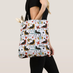 Retro Swanky Schwarze Katze in Atomic MCM Sessel T