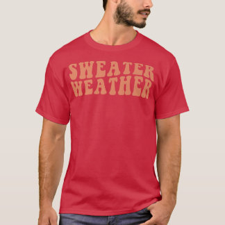 Retro Sweater Weather Herbst Vibes glücklich als T-Shirt