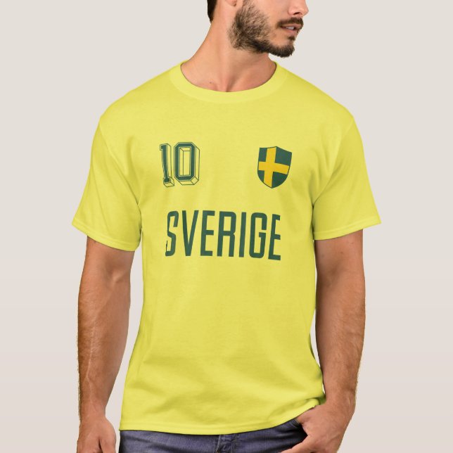 Retro Sweden Soccer Jersey Swedish Number 10 Sveri T-Shirt (Vorderseite)