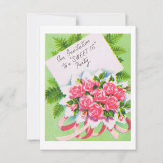 Retro Sweet 16 Einladung