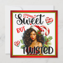 Retro Sweet but Twisted Christmas Pinup Feiertagskarte