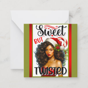 Retro Sweet but Twisted Christmas Pinup Mitteilungskarte