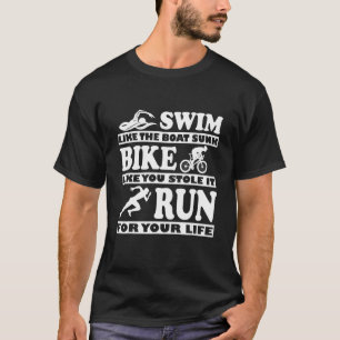 Retro Swim Bike Run Triathlon Athletic Sport Männe T-Shirt