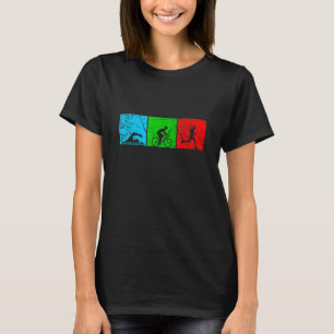 Retro Swim Bike Run Triathlon Athletic Sport Männe T-Shirt