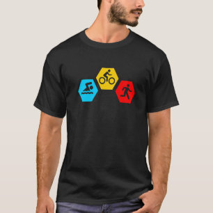 Retro Swim Bike Run Triathlon Athletic Sport Männe T-Shirt