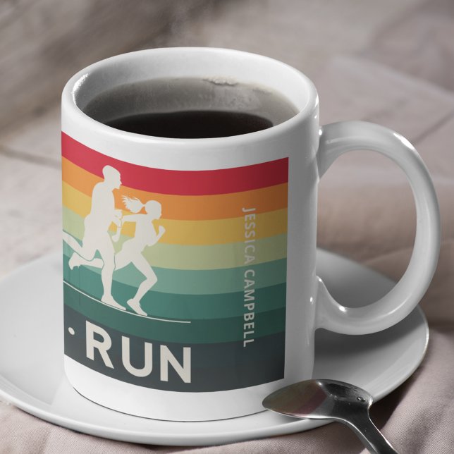 Retro Swim Bike Run Triathlon Icon Serie Kaffeetasse (Von Creator hochgeladen)