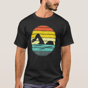 Retro Swimmer Silhouette Schwimmen Wassersport Spo T-Shirt