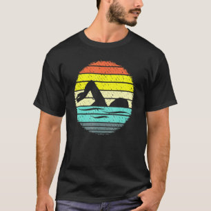 Retro Swimmer Silhouette Schwimmen Wassersport Spo T-Shirt