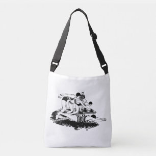 Retro Swimmer Tragetaschen Mit Langen Trägern