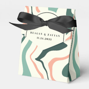 Retro Swirl Arch Mint Grün und Rosa Hochzeit Geschenkschachtel