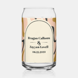 Retro Swirl Arch Pink Black Gold Wedding Dosenglas