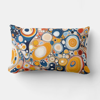 Retro Swirl Art Throw Kissen. Lendenkissen