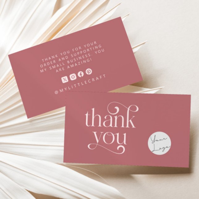 Retro Swirl Danke für den Einkauf kleiner Dusty Ro Visitenkarte (Von Creator hochgeladen)