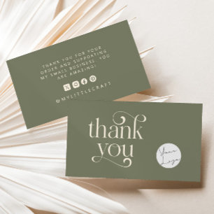 Retro Swirl danke für den Einkauf von kleinen Sage Visitenkarte