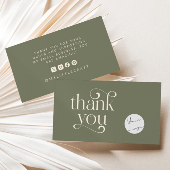 Retro Swirl danke für den Einkauf von kleinen Sage Visitenkarte (Von Creator hochgeladen)