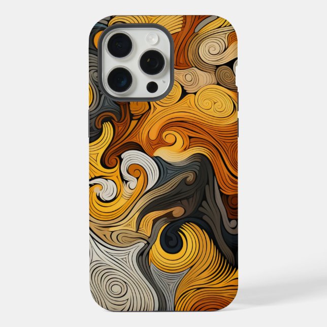 Retro Swirl Gemusterte Farbdrucke iPhone Hülle (Rückseite)