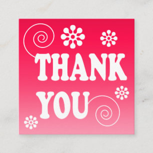 Retro Swirl Order Vielen Dank Pink Quadratische Visitenkarte
