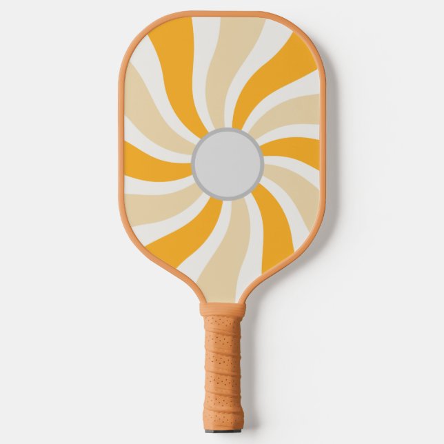 Retro Swirl Pickleball-Schläger | Groovy Sonnensch Pickleball Schläger (Vorderseite)