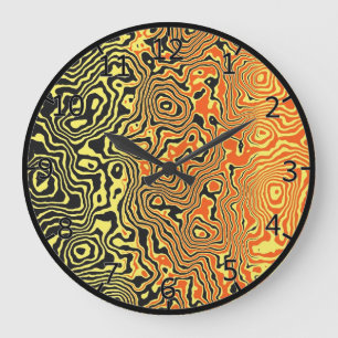 Retro-Swirls Große Wanduhr