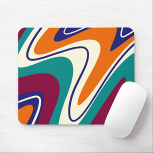 Retro Swirls - Klassischer Stil der 70er Jahre Mousepad