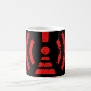Retro-Symbol zur Warnung vor Energieverlust Kaffeetasse