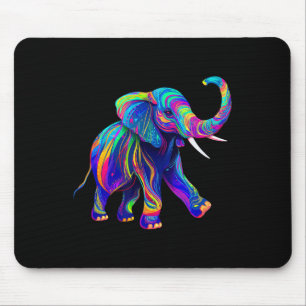 Retro Synthwave 80er 90er Elefant Rüssel Hoch Chak Mousepad