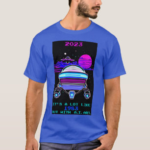 Retro Synthwave A.I. Art Novelty Arcade T-Shirt