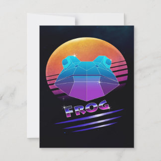 Retro Synthwave Frog Green Frog Wild Animals Lover Einladung