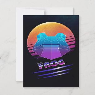 Retro Synthwave Frosch Grüner Frosch Wildtierliebh Einladung