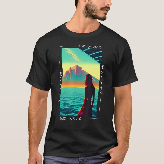 Retro Synthwave Japanisch Vaporwave Otaku Aest der T-Shirt (Vorderseite)