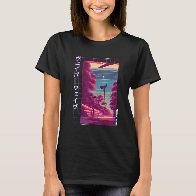 Retro Synthwave Japanisch Vaporwave Otaku Aest der T-Shirt (Vorderseite)