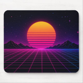 Retro Synthwave Sonnenuntergang Mousepad